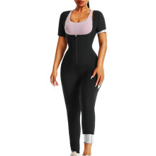 (Silver Short Sleeve Bodysuit Long, M) Women's Butt-Lifting Sweatsuit for Running, Yoga, Fitness & Sports – Sweat-Absorbing Tight Bodysuit Set