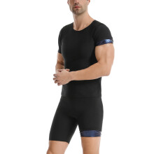 (PU Blue Short Sleeve + Shorts, XXL) Herr Snabbtorkande kompressionsbyxor och kortärmade shorts för gym, bodybuildingset