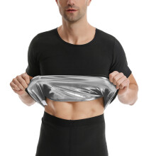 (Silver Coated Short Sleeve Top, XXL) Herr Snabbtorkande kompressionsbyxor och kortärmade shorts för gym, bodybuildingset