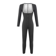 (Silver Long Sleeve Bodysuit Long, XL) Women's Butt-Lifting Sweatsuit for Running, Yoga, Fitness & Sports – Sweat-Absorbing Tight Bodysuit Set