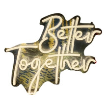 Znak LED "Better Together", Neonowy Znak z Literami, Oświetlenie Dekoracyjne do Domu, Ok. 39 X 34 Centymetry (15,35" X 13,39")