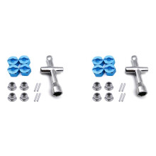 8x Metalen 12mm Wiel Zeskantadapter 7mm Dikte M4 Flens Borgmoer Kruissleutel voor 1/10 Stampede Slash 4X4 RC Auto,2