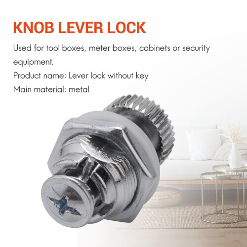 Lever lock for furniture, with round knob, external thread 1.7 cm 2