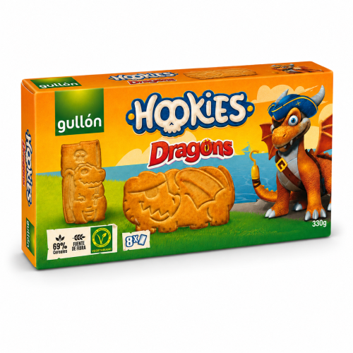 Gullon Hookies Dragon Cereal Cookies 8x41.2g