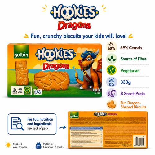 Gullon Hookies Dragon Cereal Cookies 8x41.2g 1