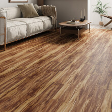 36Pcs Wood Grain PVC Self-Adhesive Floor Planks 2mm Thick UV Coated Peel and Stick Flooring Tiles - Golden Teak Wood