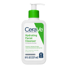 CeraVe Hydrating Facial Cleanser, Moisturizing Face Wash For Dry Skin, Hyaluronic Acid+Ceramides+Glycerin, National Eczema Association Certified, 8oz