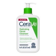CeraVe Hydrating Facial Cleanser,Moisturizing Face Wash For Dry Skin, Hyaluronic Acid+Ceramides+Glycerin, National Eczema Association Certified,16 Oz