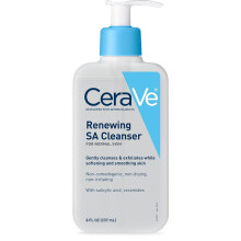 CeraVe Renewing Salicylic Acid Cleanser, Formulated With Hyaluronic Acid, Niacinamide, & Ceramides , Non Comedogenic & Fragrance Free, 8 Ounce