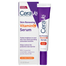 CeraVe Vitamin C Serum for Face with 10% Pure Vitamin C, Hyaluronic Acid & 3 Essential Ceramides, Skin Brightening Antioxidant Serum, 1oz