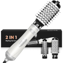 Rotating Hot Air Brush 2 in 1, 2 Heat Settings, 2 Attachments, 800W, for Smooth Blow Dry Styling