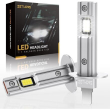 H1 LED-Lampen, 16000 lm, 60 W, lüfterlos, polaritätsunabhängig, Plug & Play, Halogenersatz, Fern- und Abblendlicht, 2er-Pack