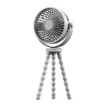 (Grey) Mini Portable Stroller Fan,3 Speed Rechargeable,360 Rotate Flexible Tripod Better Cooling for Car Seat Crib Treadmill 5000mAh