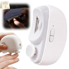 Electric Nail Clipper with LED Light, Dual Speed Automatic Trimmer for Seniors, White Rechargeable