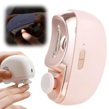 Electric Nail Clipper with Dual Speed and LED Light, Rechargeable Trimmer for Seniors, Pink
