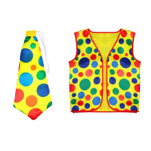 2 Pack Clown Kostuum Set Clown Pruik Neus Vest voor Cheer Halloween Cosplay Partijen Carnavals Aankleden