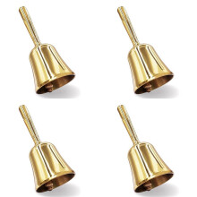 4X Super Luide Blafbel met de Hand, Massief Messing Dinerbel Servicebel Huisdier Trainingsbel Jingle Bell, Goud
