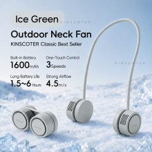 (Light Green) New Hanging Neck Fan Portable Cooling Fan Air Cooler USB Leafless Bladeless Neckband Mini Rechargeable Electric Fans