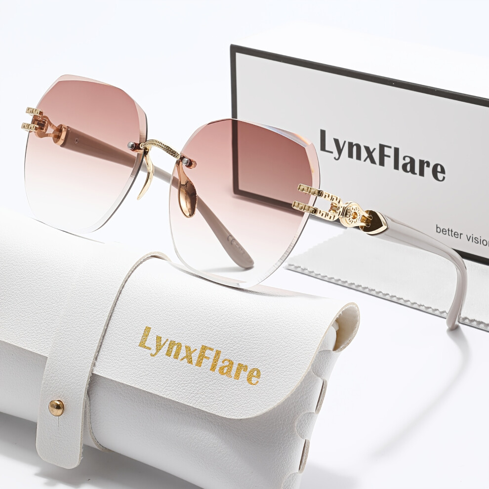 Photos - Glasses & Contact Lenses  Featuring Full-coverage Artistry with Foot- Chain and Embellishments, Frameless Polygonal Lenses Instantly Transform(Gray)