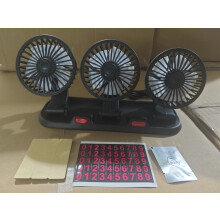 (3 Head 5V USB) 360 verstellbarer 3-Kopf-Autoventilator, elektrischer Kfz-Luftzirkulator, USB/12 V/24 V, leiser Dual-Speed-Ventilator für