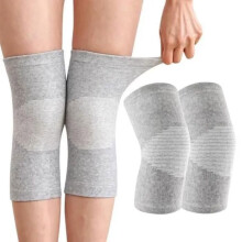 20 stuks bamboe kniebeschermers, unisex, elastisch, ademend, ondersteuning voor verlichting van artritis, grijs