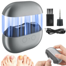 Electric Nail Clipper with LED Light, Rechargeable Nail Trimmer for Seniors, USBC Fast Charging, Grey