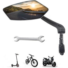 Left Bike Mirror, Electric Scooter and Mini Moto Handlebar Mirror, Universal Accessory for Bicycles, Electric Bikes, and