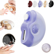 Electric Nail Clipper with Nail Storage, Quiet Automatic Nail Trimmer, 3 in 1, Rechargeable, Purple
