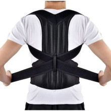 Adjustable Posture Corrector, Comfortable Back and Shoulder Support Brace, Breathable Black Posture Support for Daily Us