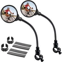 Set van 2 fietsachteruitkijkspiegels, 360 graden draaibare groothoekspiegels voor mountainbikes en elektrische fietsen.