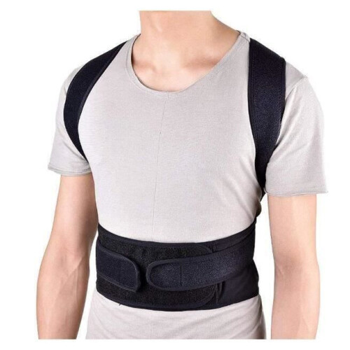 Adjustable Posture Corrector, Comfortable Back and Shoulder Support Brace, Breathable Black Posture Support for Daily Us 1