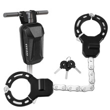 Anti-Theft Security Chain, Hardened Steel, 56 cm Length, Includes Storage Pouch for Easy Carrying
