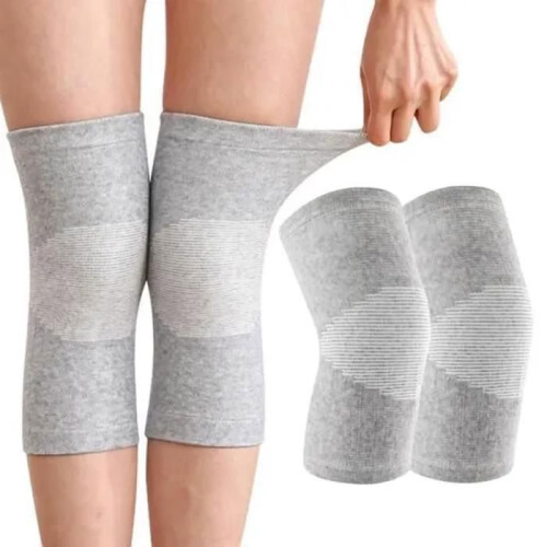 20 Pcs Bamboo Knee Pads, Unisex Elastic Breathable Support for Arthritis Relief, Grey