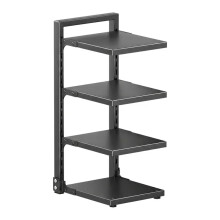(black 7, 4) Multi Layer Under Sink Kitchen Storage Rack Adjustable Carbon Steel Floor Standing Pot Pan Organizer For Home