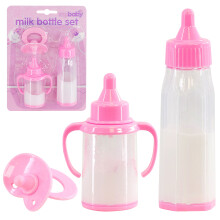 Magic Milk Bottle 3-Piece Doll Feeding Set with Dummy for Reborn Babies & Dolls - Pink