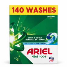 Ariel 4 in 1 Pods Stain & Odour Removal 140 Washes