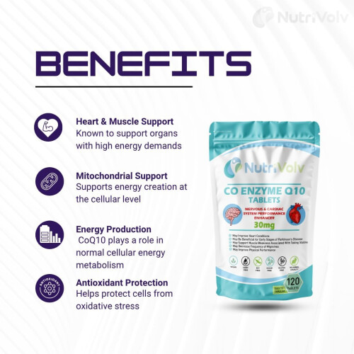 NutriVolv Co Enzyme Q10 30mg Tablets 120 Pack 2