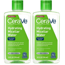 CeraVe Micellar Water,Hydrating Facial Cleanser & Eye Makeup Remover with Niacinamide,Ceramides & Glycerin, 10 Fluid Ounces,(Pack of 2)