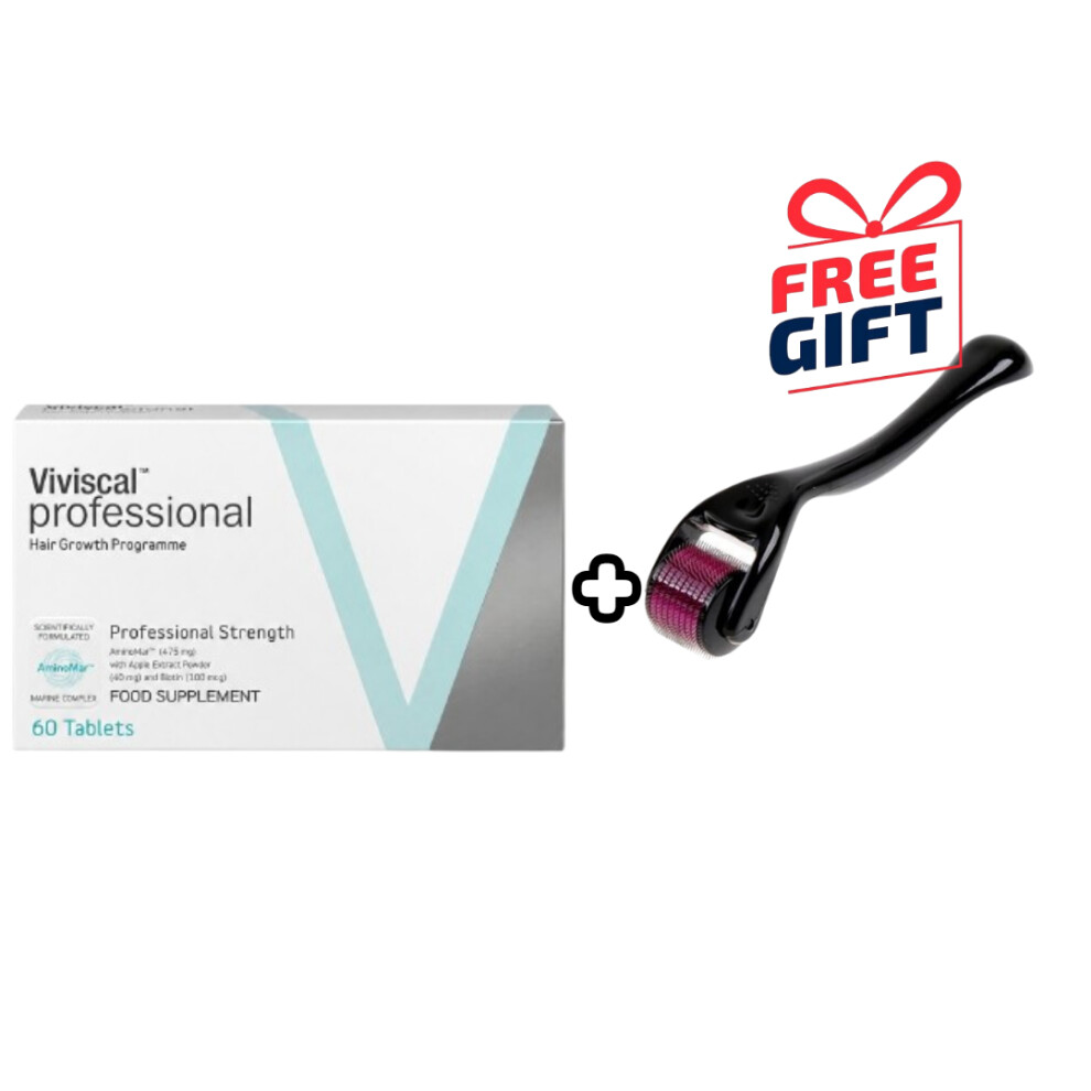 VIVISCAL PRO - Professional Hair Growth 60 Tabs With Free Gift Derma Roller