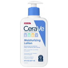 CeraVe Baby Lotion, Gentle Baby Skin Care with Ceramides, Niacinamide & Vitamin E, Fragrance, Paraben, Dye & Phthalates Free, 8 Ounce,