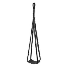 new 25-26 Sleek Black Leather Hanging Basket for Indoor/Outdoor Plants