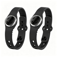 Muggenwerende armband met plantaardige etherische olie, zwart, 2 stuks, natuurlijke bescherming voor kinderen en volwassenen