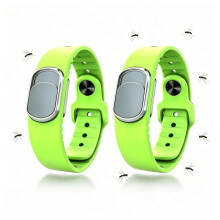 Natuurlijke muggenwerende armband, 2 stuks, groen, DEET-vrije natuurlijke bescherming