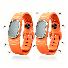 Natuurlijke muggenwerende armband, 2 stuks, oranje, DEET-vrije natuurlijke bescherming