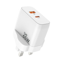 65W GaN Wall Charger : Compact Dual-Port Ultra-Fast Charger for Laptops &amp; Phones