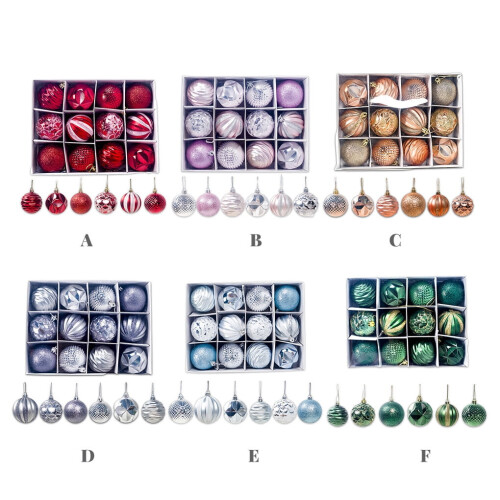 Worallymy Mini Hanging Baubles Silver Plastic Christmas 2
