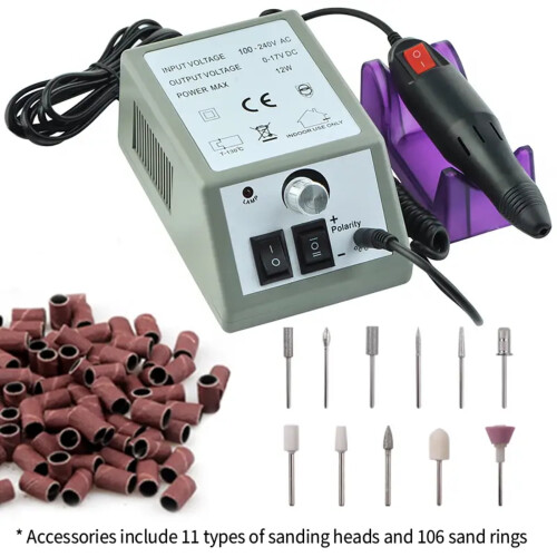 Electric Nail Drill 20000 RPM with 11 Bits 2