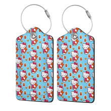 Clib Bagáiste Leathair Fáinne Cruach Dhosmálta Hello Kitty le Cosaint Príobháideachta, Sealbhóir Cárta Aitheantais, Uiscedhíonach, 2.9" *