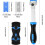 Glass Scraper with Long Handle, 2-Piece Set with 10 Metal 2