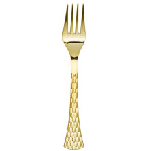 Fourchettes jetables extra-lourdes VEZEE Glamour Collection, couleur or, paquet de 200